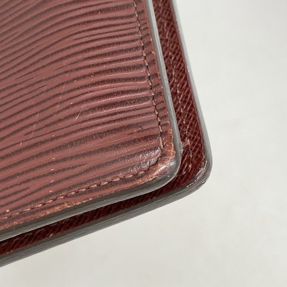 Louis Vuitton Long Wallet Epi Portefeuille Brazza M60614 Bordeaux Men's - Picture 6 of 10